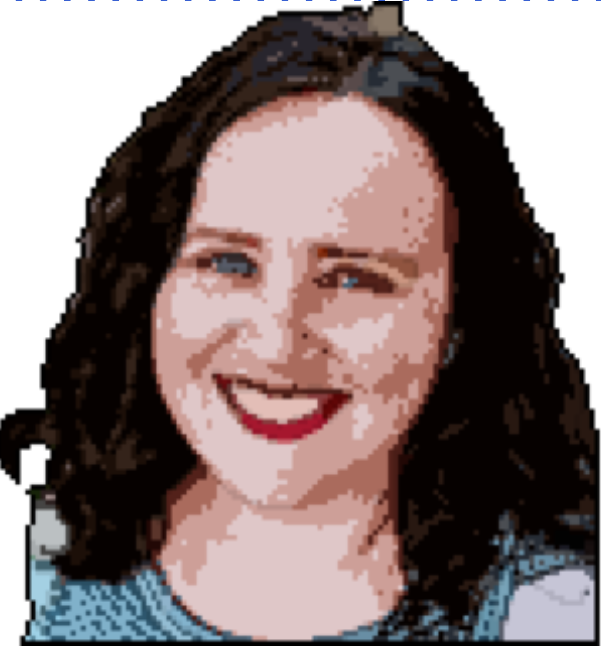 Pixel art portrait of Natalie Swain